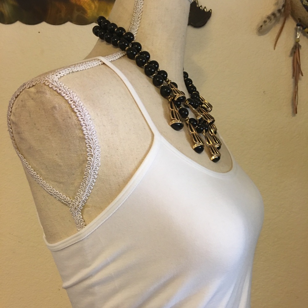 Vintage circus tent double strand beaded necklace_2
